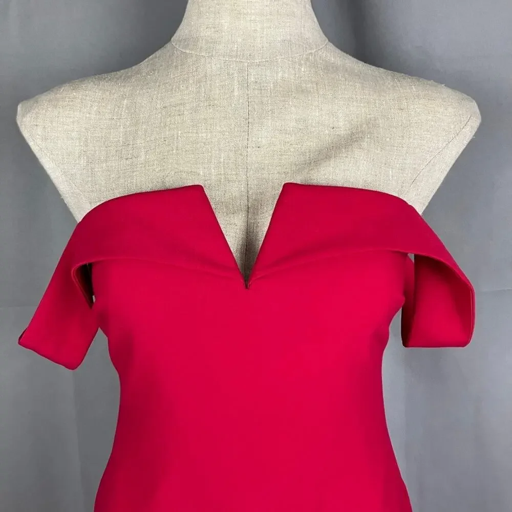 Likely Misisco Fuchsia Off Shoulder Gown Size 6 Trumpet Evening Prom Bridesmaid - Picture 3 of 11